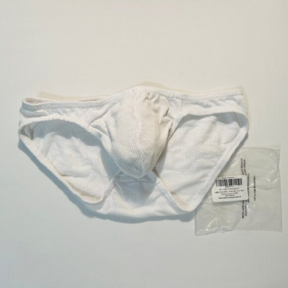 LOBBO Size M 100% Cotton Mesh Bikini Brief - White - LOB-WHT-M - Picture 1 of 11
